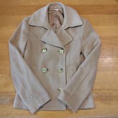 ベージュ ダブルブレスト ピーコートのサムネイル