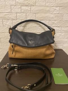 kate spade（ケイトスペード)麻系編み込み 2WAY　ショルダーバッグのサムネイル