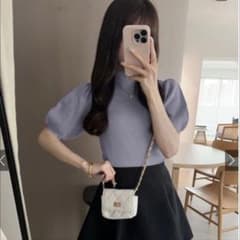 GRL パフスリーブハイネックリブニットトップス　Sのサムネイル
