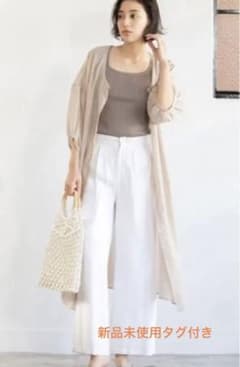 新品未使用　フィフス　ロングシアーシャツ　 グレージュ　Mサイズ