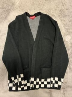 Supreme チェッカーボード カーディガン ブラック Mのサムネイル