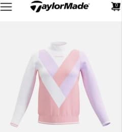 TaylorMadeカラーブロックモックセーター ピンク×パープル パステル L
