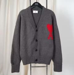 ami グレー カーディガン ハート刺繍 - メルカリ