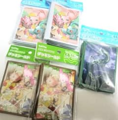 【特価】ポケモン スリーブ5 点セット ポケカ　ミュウ　セレナ　レックウザのサムネイル