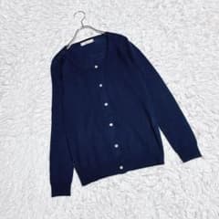 【In this life】　ニットカーディガン　羽織　ウール混　薄手　ネイビー