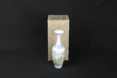 中国 花瓶 薄口 粉彩山水人物 唐物 花生 色絵 陶磁器 景徳鎮 FJ11-4