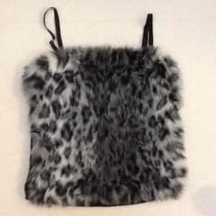 ベアトップ キャミ 冬用 ふわふわ ヒョウ柄のサムネイル