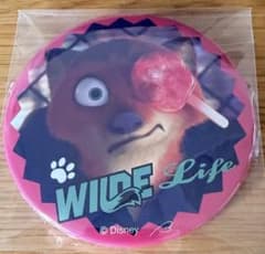 希少 ディズニー ズートピア ニック スタンド付き缶バッジ 100mm