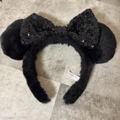 ディズニー ミニー カチューシャ ブラック 黒 スパンコール リボンのサムネイル
