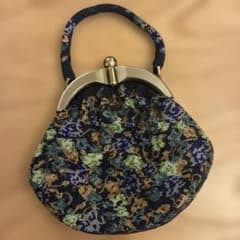 総ビーズバッグ ヴィンテージ がま口 昭和 レトロ 昭和レトロ 総ビーズ 花柄 ハンドバッグ がま口 ヴィンテージ