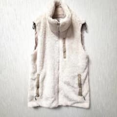 エーグル フリースベスト アイボリー S モコモコ フルジップ