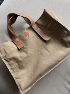 JNHeartsキャンバス トートバッグ ベージュ レザーハンドル - メルカリ