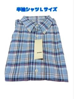 【新品】TOPVALU メンズ 半袖シャツ チェック Lサイズ