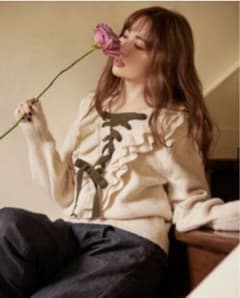 Her lip to／Lace Up Wool-blend Pullover Fubail / Lace Up Wool-blend Pullover