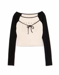 andmary Alma ribbon tops black トップス F - メルカリ