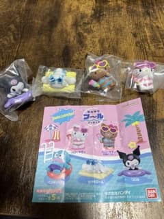 サンリオ みんなでプールフィギュア・シナモロール・クロミ・日焼けキティ・キティのサムネイル