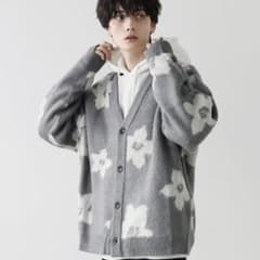 ASTRONOMY ビックシルエットモヘアライクカーディガン フラワーのサムネイル