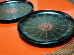 象彦　菊銘々皿　2客　菓子皿　小皿　天然木のサムネイル