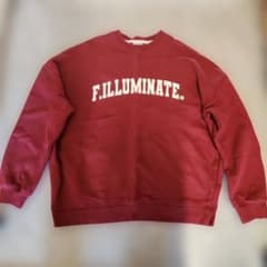 F.ILLUMINATE オーバーフィットアーチロゴスウェットシャツ レッド Lのサムネイル