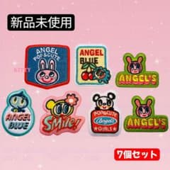 エンジェルブルー☆ししゅうステッカー☆7個セット☆刺繍ステッカー☆シールのサムネイル