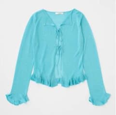 MOUSSY マウジー OPEN NECK SHEER カーディガン BLU1