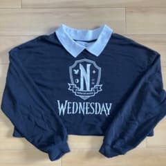 H&M WEDNESDAY 長袖カットソー 襟付き ブラックのサムネイル