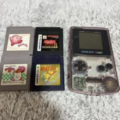 任天堂 ゲームボーイカラー 本体 クリアパープル 他カセット4本のサムネイル
