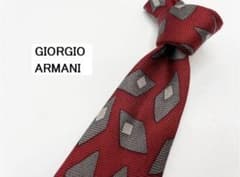 【極美品】GIORGIO ARMANI 高級シルクネクタイ 幾何学総柄