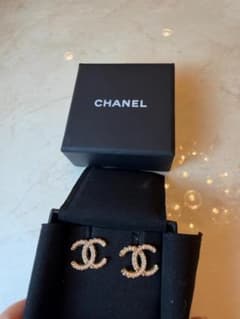 CHANEL シャネル ココマーク ラインストーン ピアス箱・保存袋付き