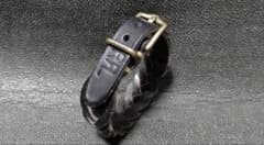 新品未使用 RRL ブラックレザー編み込みベルテッドブレスレット