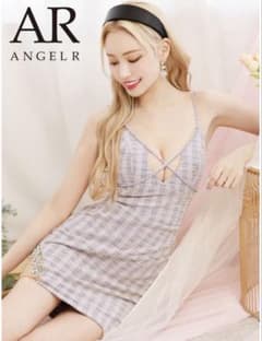 AngelR クロスラインビジューチェックタイト　ミニドレスのサムネイル