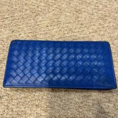 ボッテガヴェネタ⭐︎bottega veneta⭐︎青色 編み込み　長財布のサムネイル