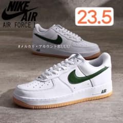 新品23.5cm】NIKE エアフォース1ホワイト/グリーン/ガムソール