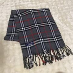 BURBERRY チェック柄 カシミヤ100%マフラー グレー - メルカリ