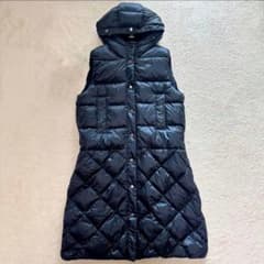 Max Mara フーディリバーシブルテクニカルダウン ロングジレ ネイビー 