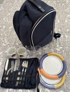 ピクニック BBQ お花見セット 全面保冷付リュック【未使用】値下げ！のサムネイル