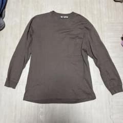 Uniqlo U 長袖ポケットTシャツ ブラウン Lサイズのサムネイル