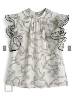 GRL グレイル dh1382 リボン柄シフォンブラウスのサムネイル