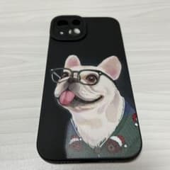 iPhone13  新品　犬　スマホケース  スマホカバー　ブラック　黒のサムネイル