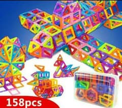新品★大容量158ピース！マグネットブロック　知育　磁石　マグフォーマー風のサムネイル
