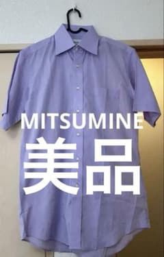 【美品】MITSUMINE Y2K 半袖ワイシャツ パープル MEDIUMのサムネイル
