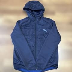PUMA ネイビー フード付き ジップアップパーカー