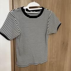 ボーダー柄 半袖Tシャツ ブラック×ホワイトのサムネイル