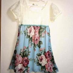 絶対お買い得！♡ハイウエスト  レースとシフォンのミニワンピース♡未使用のサムネイル