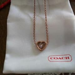 【美品】COACH(コーチ)ピンクゴールド♡ハートネックレスのサムネイル