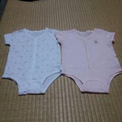イオン☆トップバリュの半袖前開き肌着ロンパース２枚セットのサムネイル