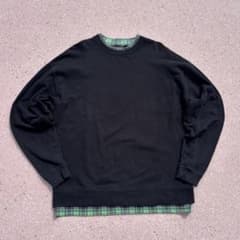 BEAMS T フェイクレイヤード チェック柄 スウェットのサムネイル