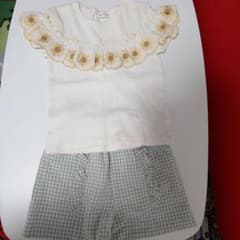 mamarakuひまわり刺繍 トップス ショートパンツ セットアップのサムネイル