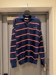 miu miu ボーダー柄 ヴィスコース　長袖 ポロシャツ m84640123451_1.jpg?1782218746
