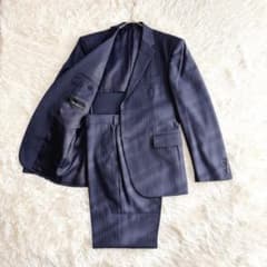 Rucken Bacchar 美品 日本製 ピンストライプ スーツ上下 ネイビー